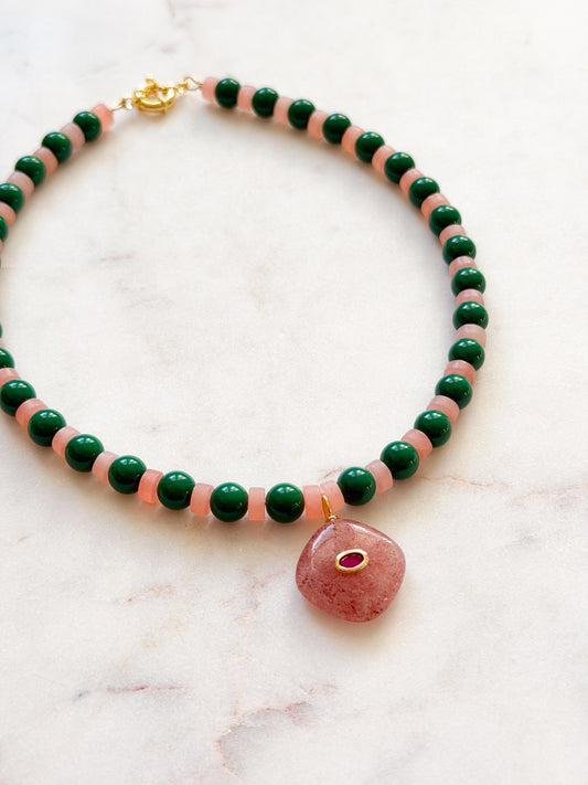 The Beaded Necklace - Watermelon