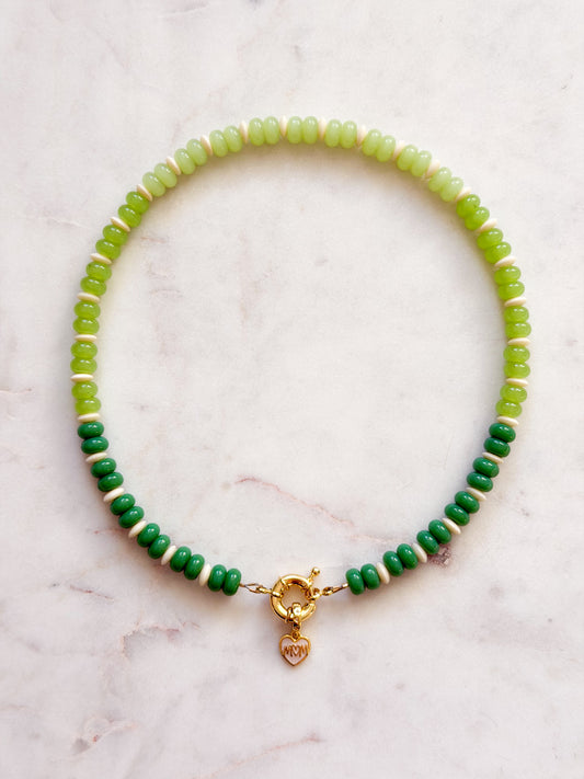 The Beaded Necklace - Green Gradient