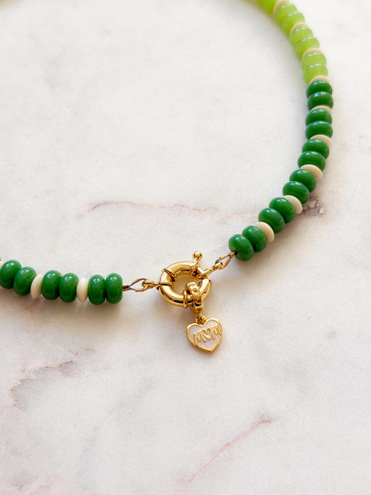 The Beaded Necklace - Green Gradient